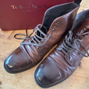 Men's To Boot New York Brown Leather Lace Up Boots